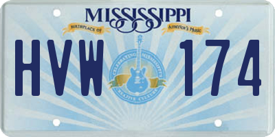 MS license plate HVW174