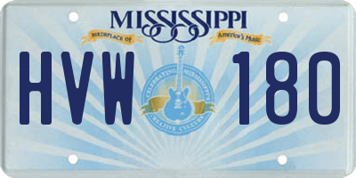 MS license plate HVW180