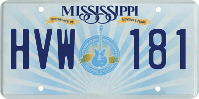 MS license plate HVW181
