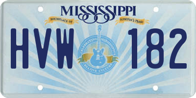MS license plate HVW182