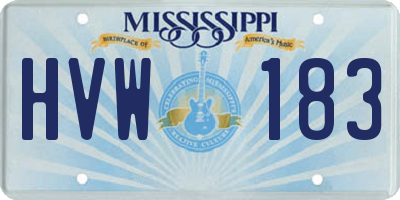 MS license plate HVW183