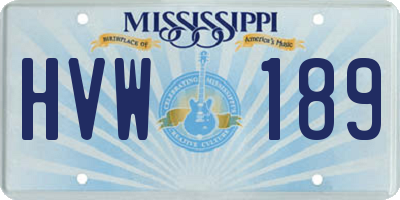 MS license plate HVW189