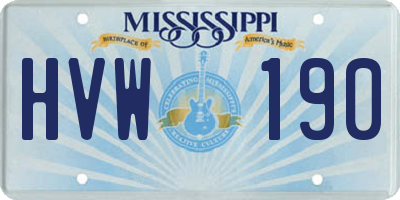 MS license plate HVW190
