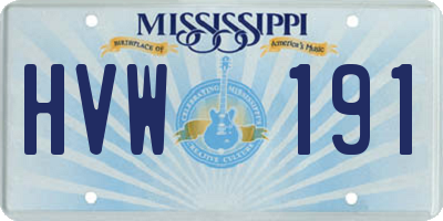 MS license plate HVW191