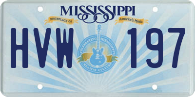 MS license plate HVW197