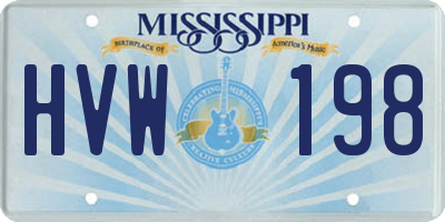 MS license plate HVW198