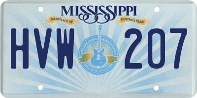 MS license plate HVW207