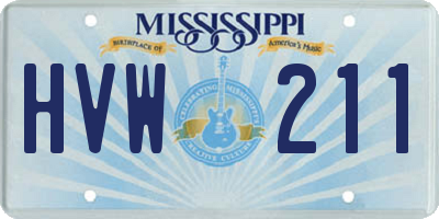MS license plate HVW211
