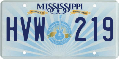 MS license plate HVW219