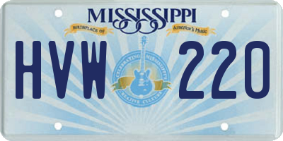 MS license plate HVW220