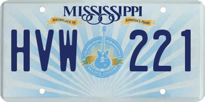 MS license plate HVW221