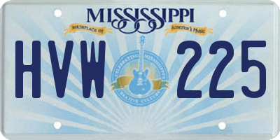MS license plate HVW225