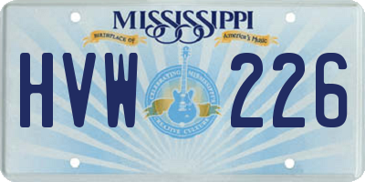 MS license plate HVW226