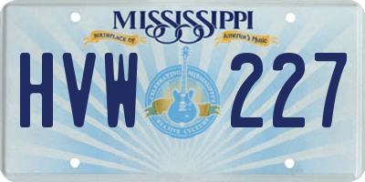 MS license plate HVW227