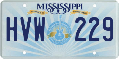 MS license plate HVW229