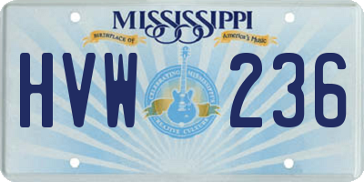 MS license plate HVW236
