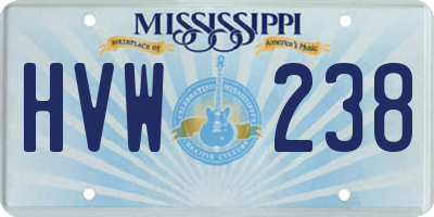 MS license plate HVW238