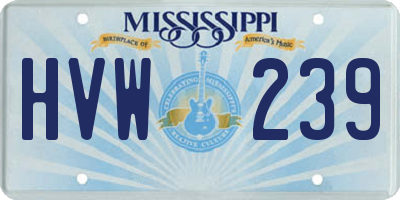 MS license plate HVW239
