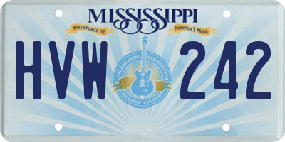 MS license plate HVW242