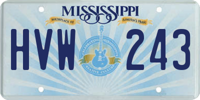 MS license plate HVW243