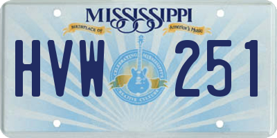 MS license plate HVW251