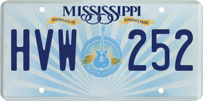 MS license plate HVW252