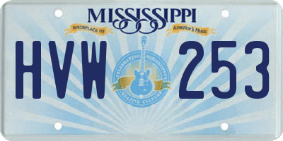 MS license plate HVW253