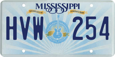 MS license plate HVW254