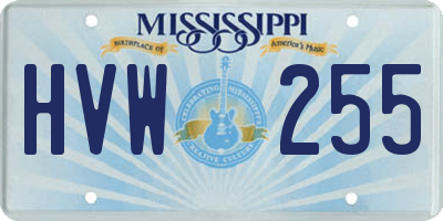MS license plate HVW255