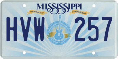 MS license plate HVW257