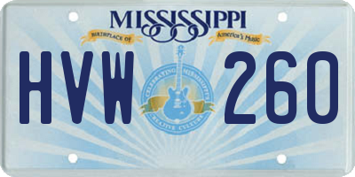 MS license plate HVW260