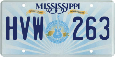 MS license plate HVW263