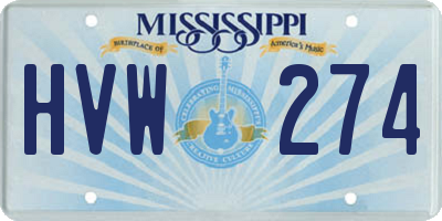 MS license plate HVW274