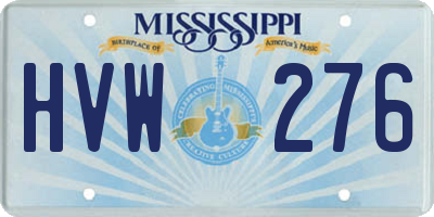 MS license plate HVW276