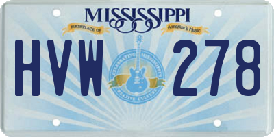 MS license plate HVW278
