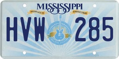 MS license plate HVW285