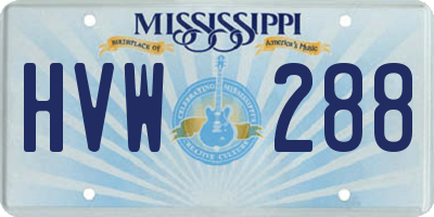 MS license plate HVW288