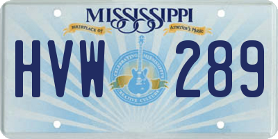 MS license plate HVW289
