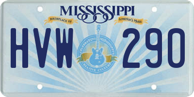 MS license plate HVW290