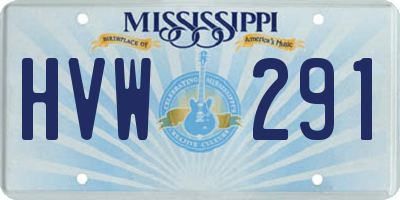 MS license plate HVW291