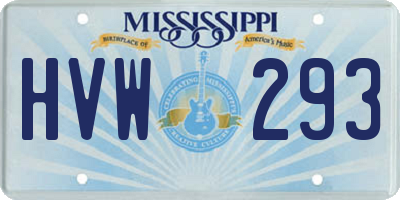 MS license plate HVW293