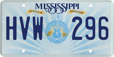 MS license plate HVW296
