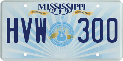 MS license plate HVW300