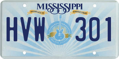 MS license plate HVW301