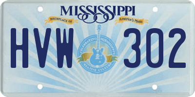 MS license plate HVW302