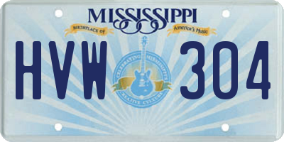 MS license plate HVW304
