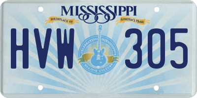 MS license plate HVW305