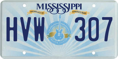 MS license plate HVW307