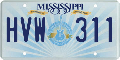 MS license plate HVW311