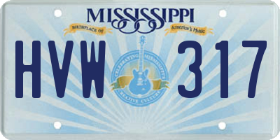MS license plate HVW317